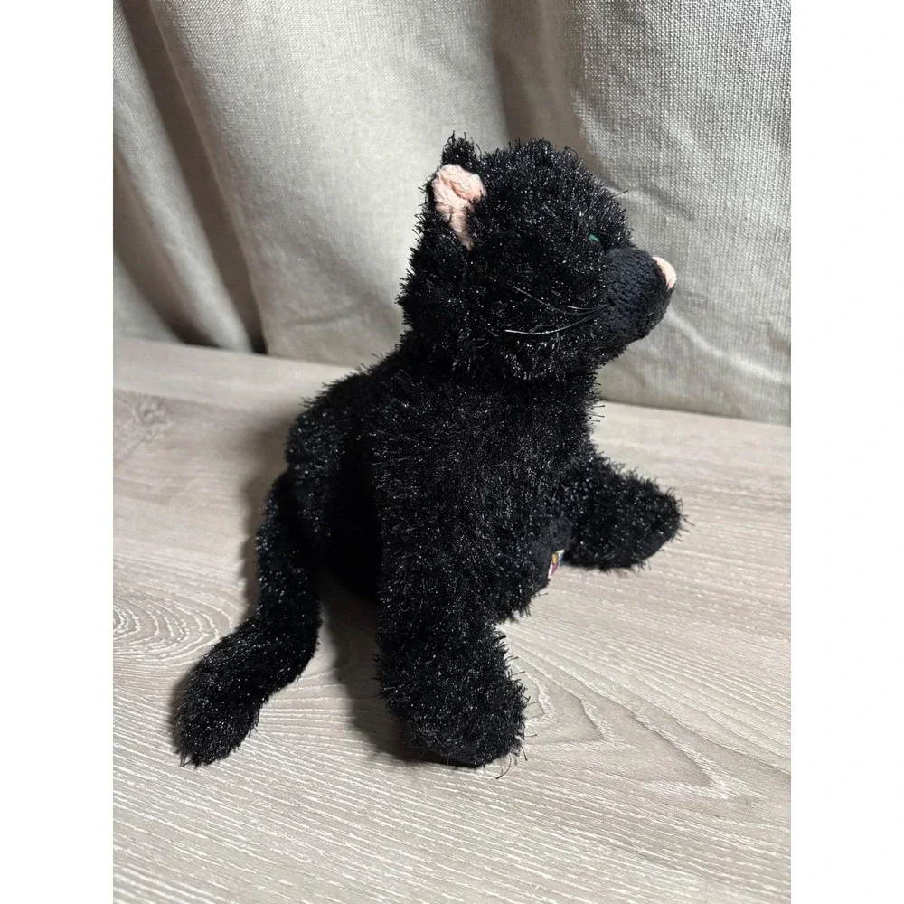 Ganz Webkinz Black Cat Plush Stuffed Animal Retired HM013 Shimmer Fur